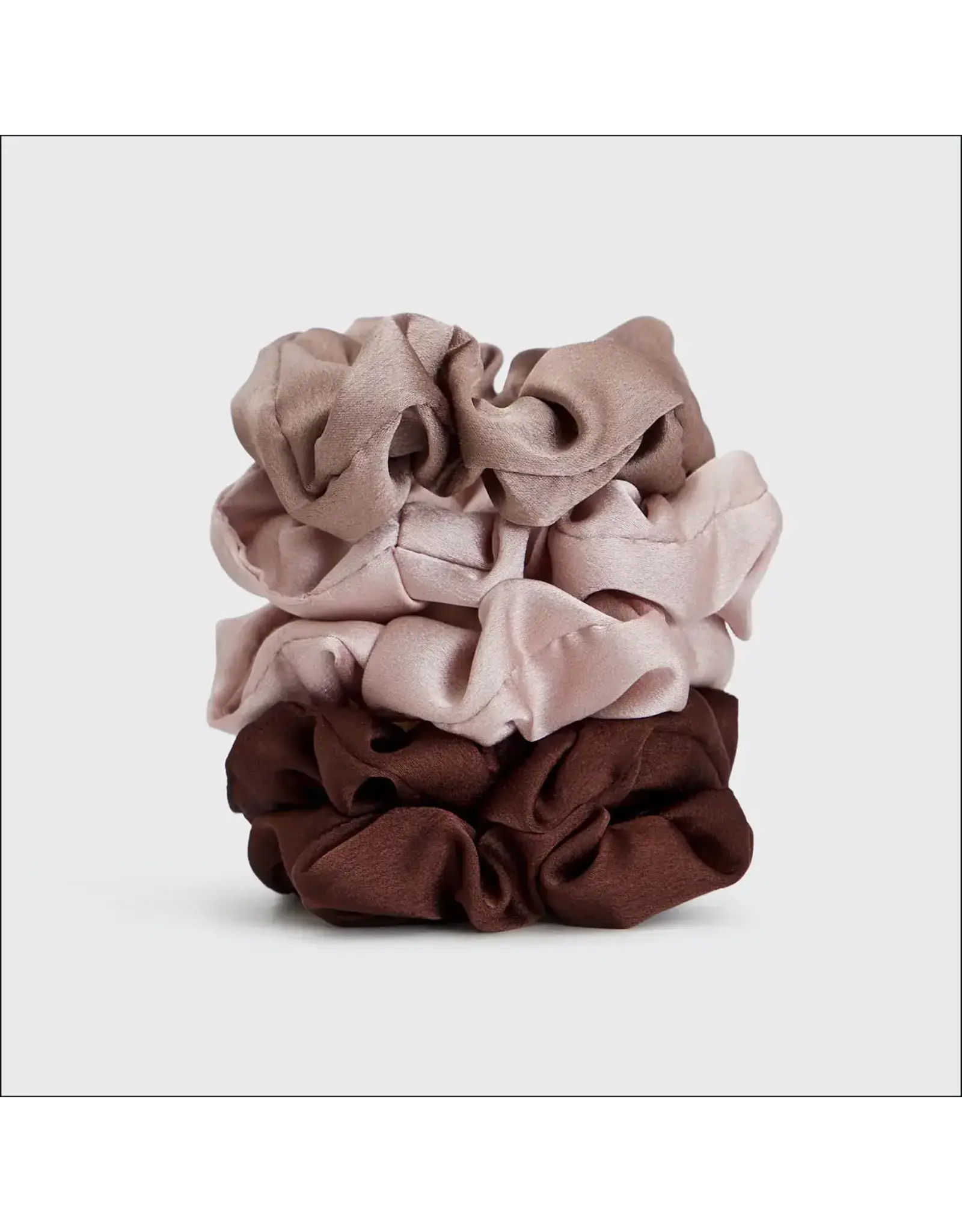 Satin Sleep Scrunchies 5pc- Cameo