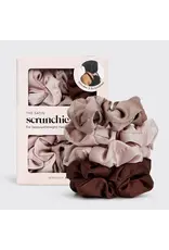 Satin Sleep Scrunchies 5pc- Cameo