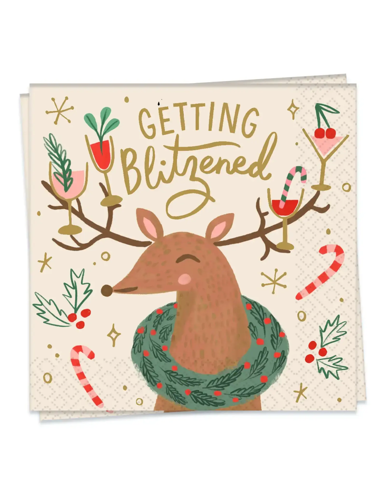 Getting Blitzened Cocktail Napkin