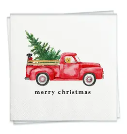Merry Christmas Truck Cocktail Napkin