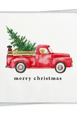 Merry Christmas Truck Cocktail Napkin