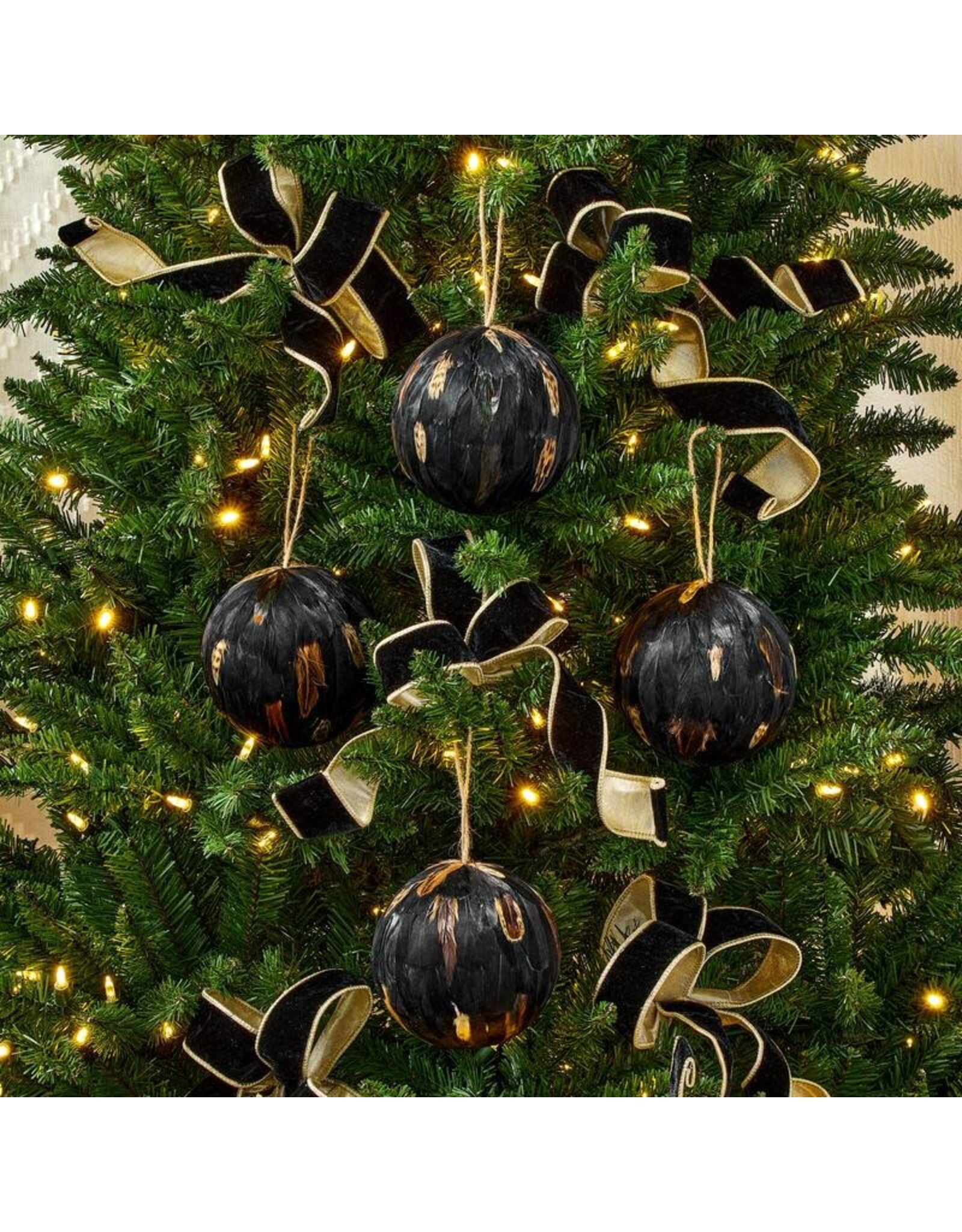 5" Highlands Feather Ball Ornament