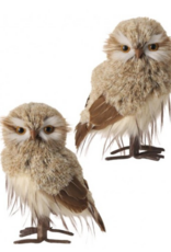 9" Winter Chalet Feather Owl