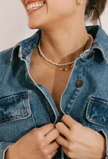 Herringbone Chain Necklace, Thick 17.75"