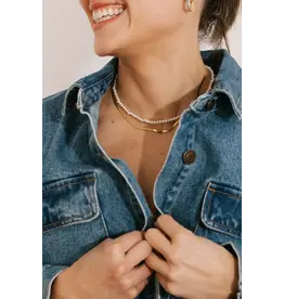 Herringbone Chain Necklace, Thick 17.75"