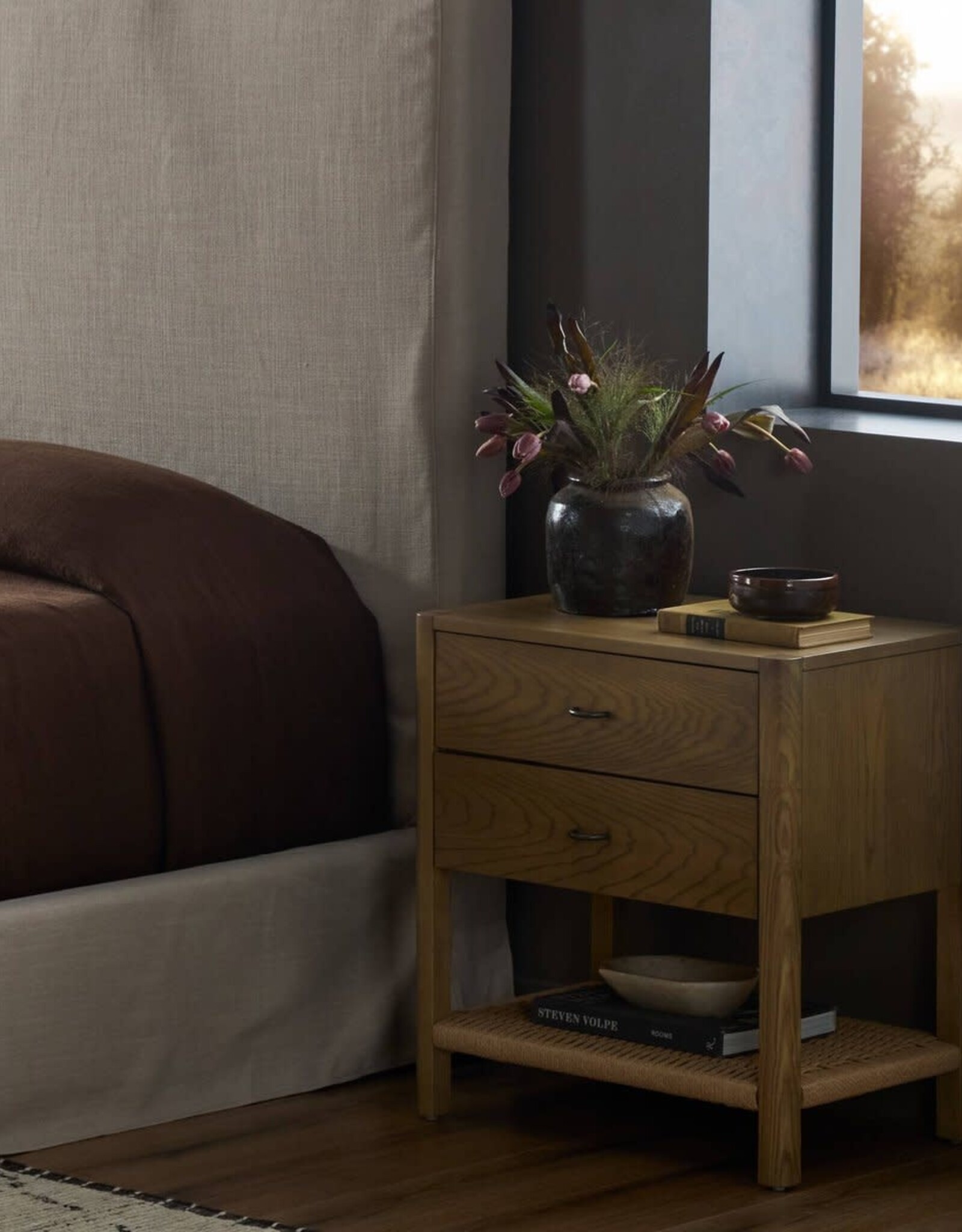 Zuma Nightstand, Dune Ash Veneer