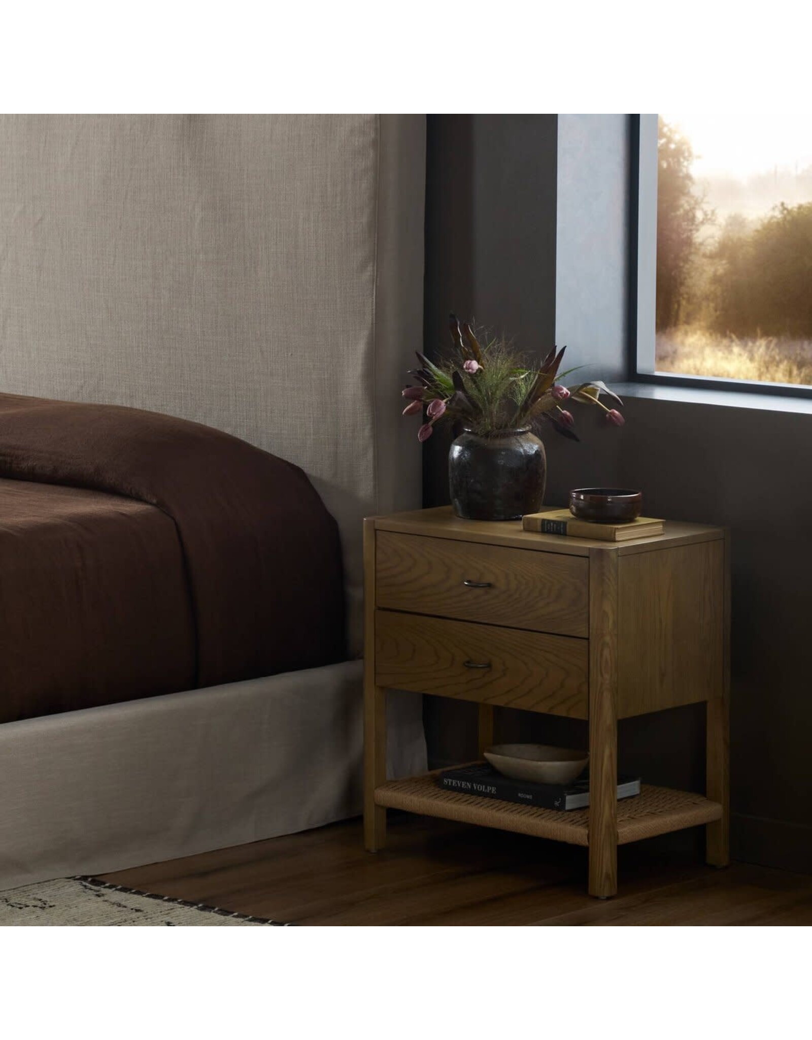 Zuma Nightstand, Dune Ash Veneer