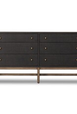 Fiona 6 Drawer Dresser in Black Raffia