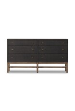 Fiona 6 Drawer Dresser in Black Raffia