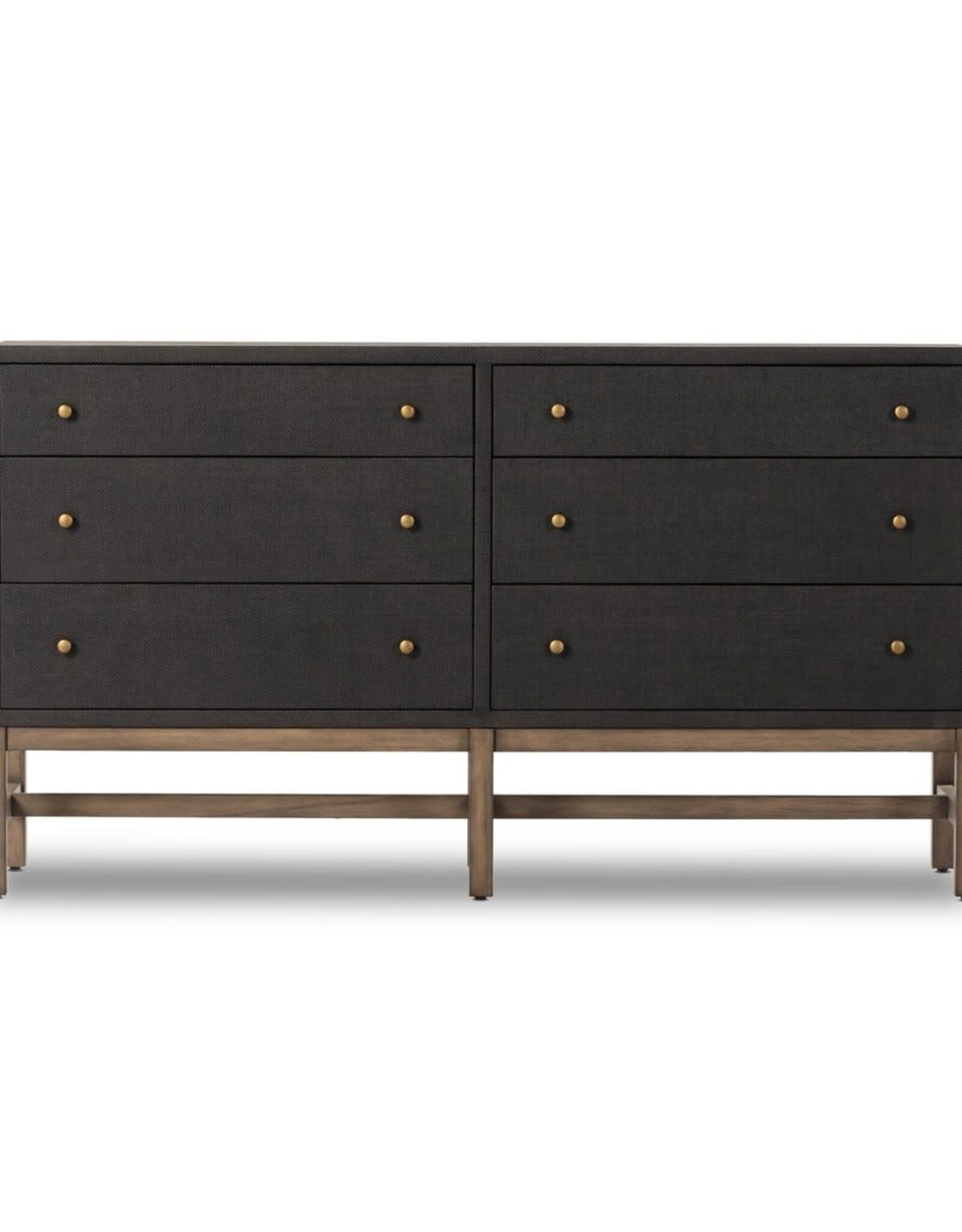 Fiona 6 Drawer Dresser in Black Raffia