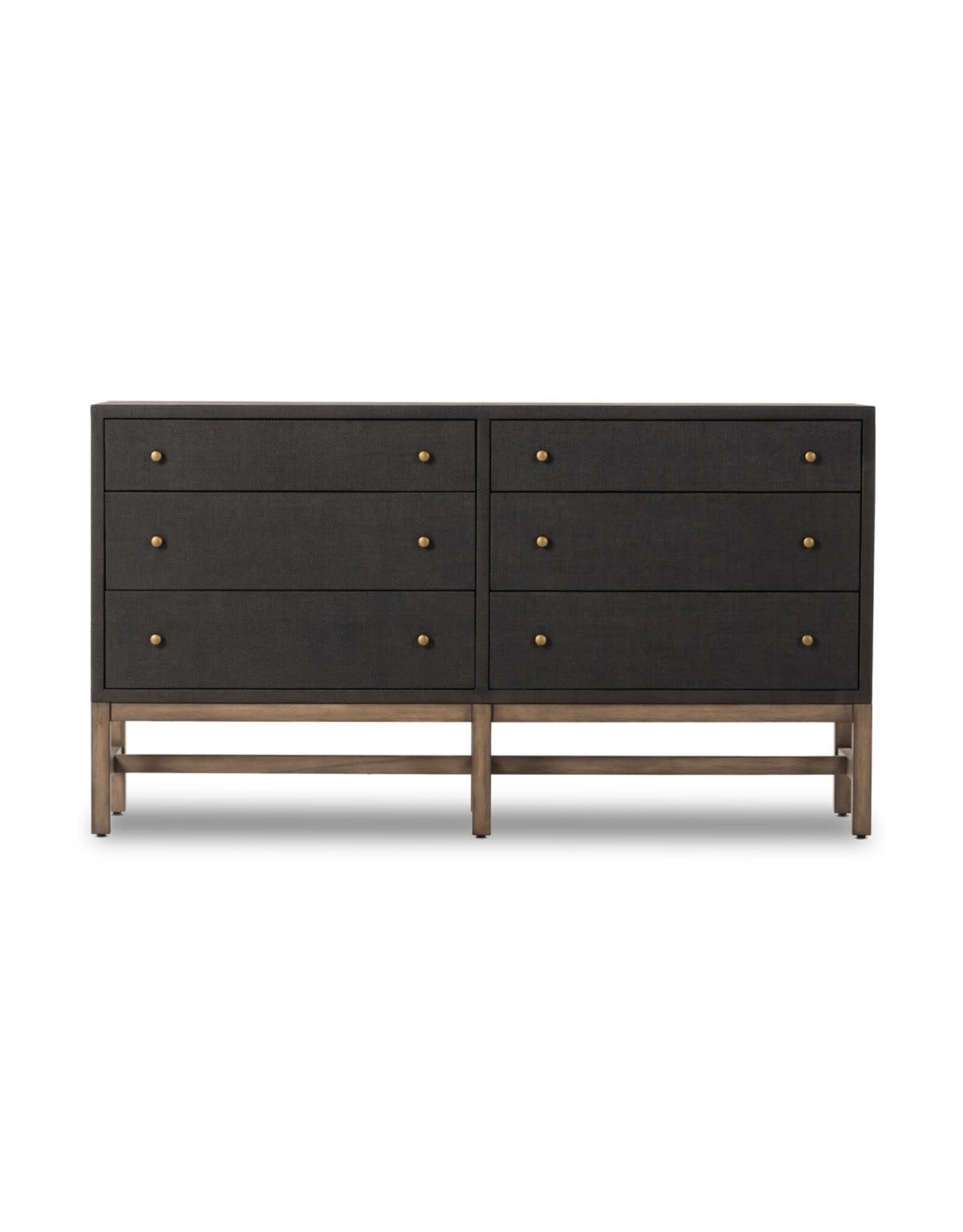 Fiona 6 Drawer Dresser in Black Raffia