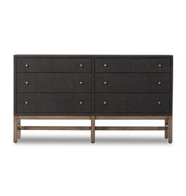 Fiona 6 Drawer Dresser in Black Raffia