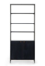 Trey Modular Wide Bookcase in Black Wash Poplar