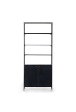 Trey Modular Wide Bookcase in Black Wash Poplar