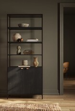 Trey Modular Wide Bookcase in Black Wash Poplar