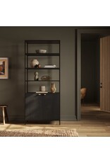 Trey Modular Wide Bookcase in Black Wash Poplar