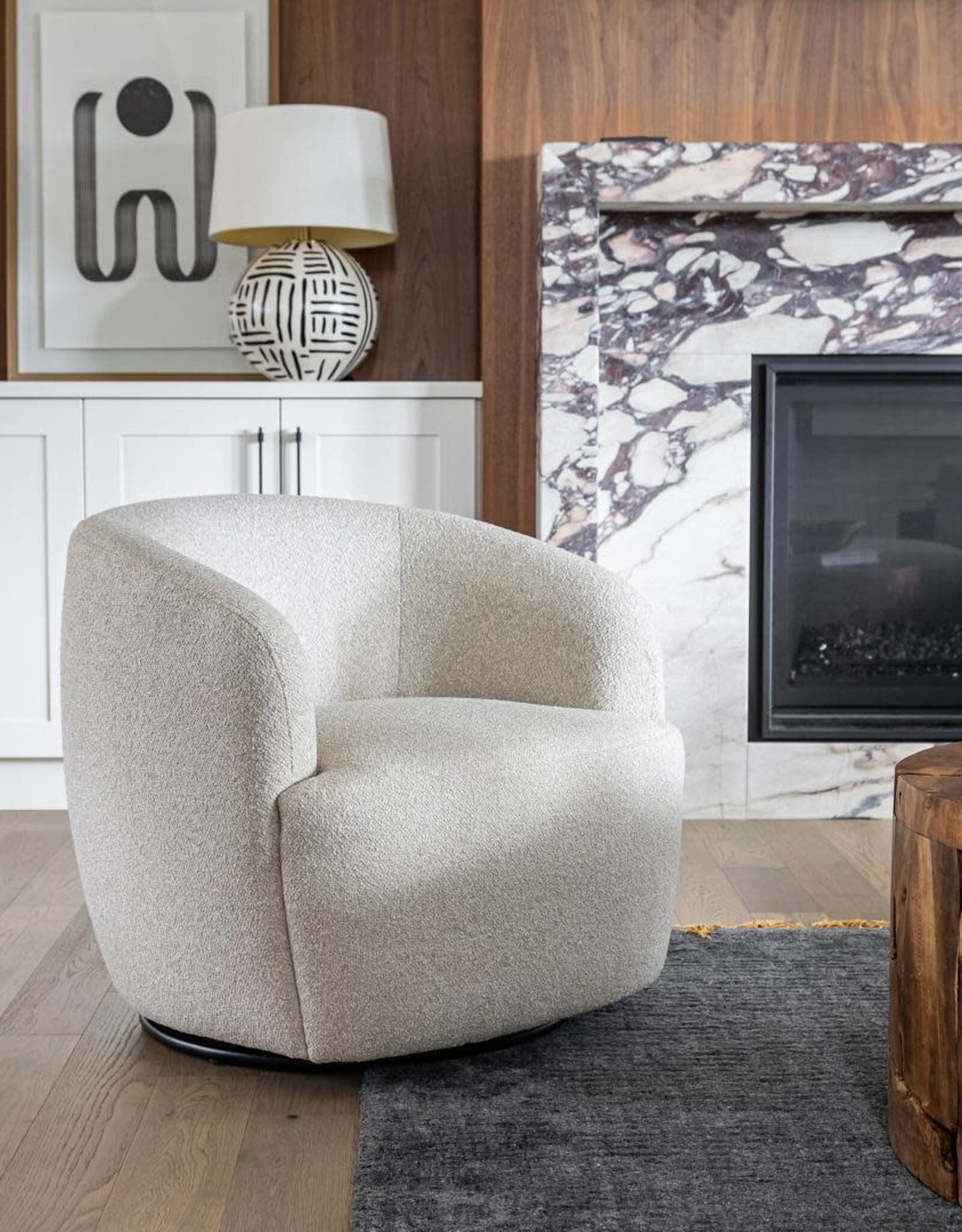 Aspen Swivel Chair - Buff