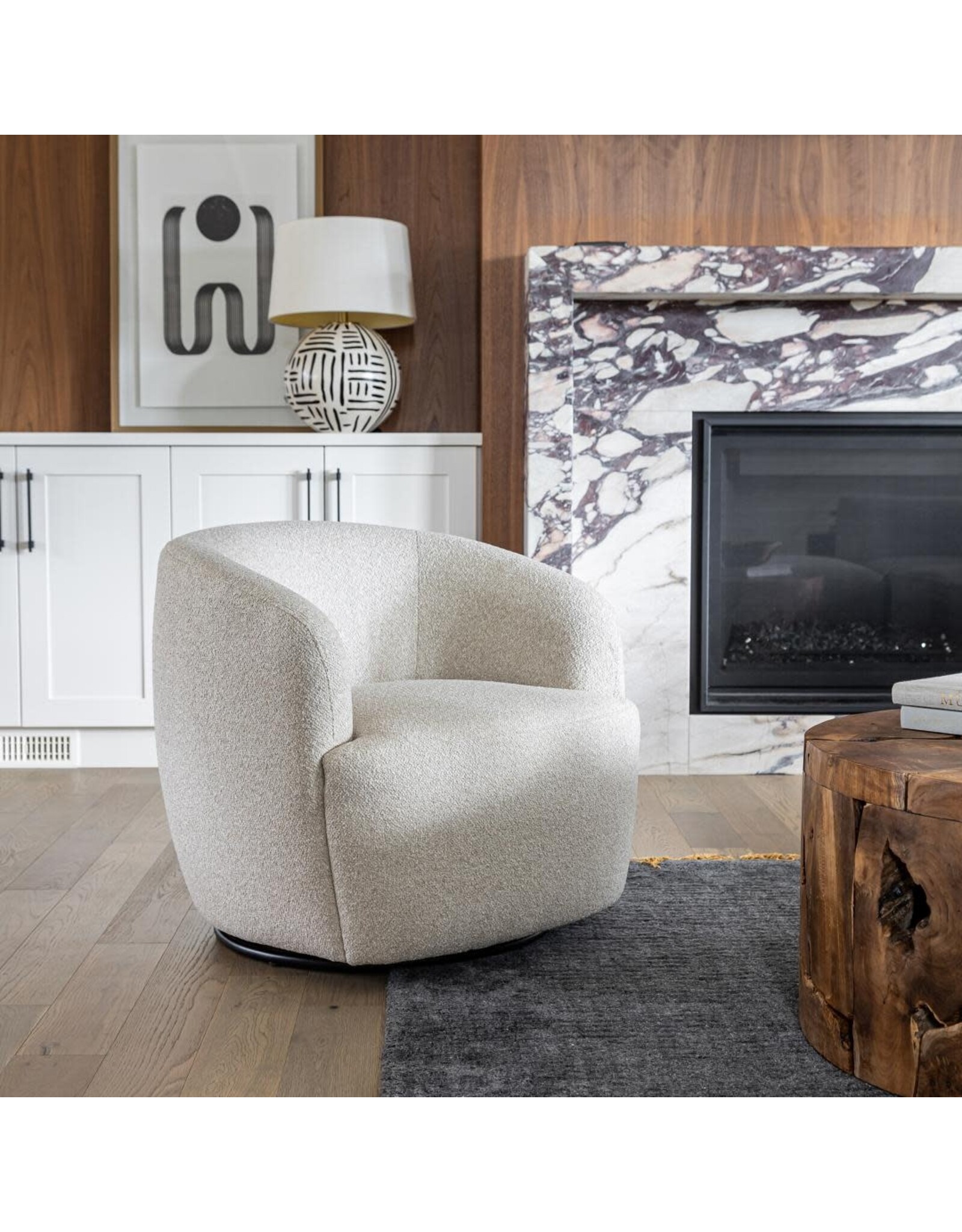 Aspen Swivel Chair - Buff