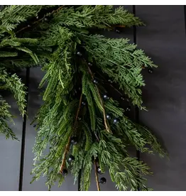 Navy Plum Berry Norfolk Cypress Real Touch Garland - 15 ft