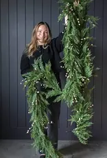 White Plum Berry Norfolk Cypress Real Touch Garland - 15 ft