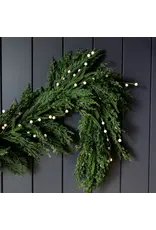 White Plum Berry Norfolk Cypress Real Touch Garland - 15 ft