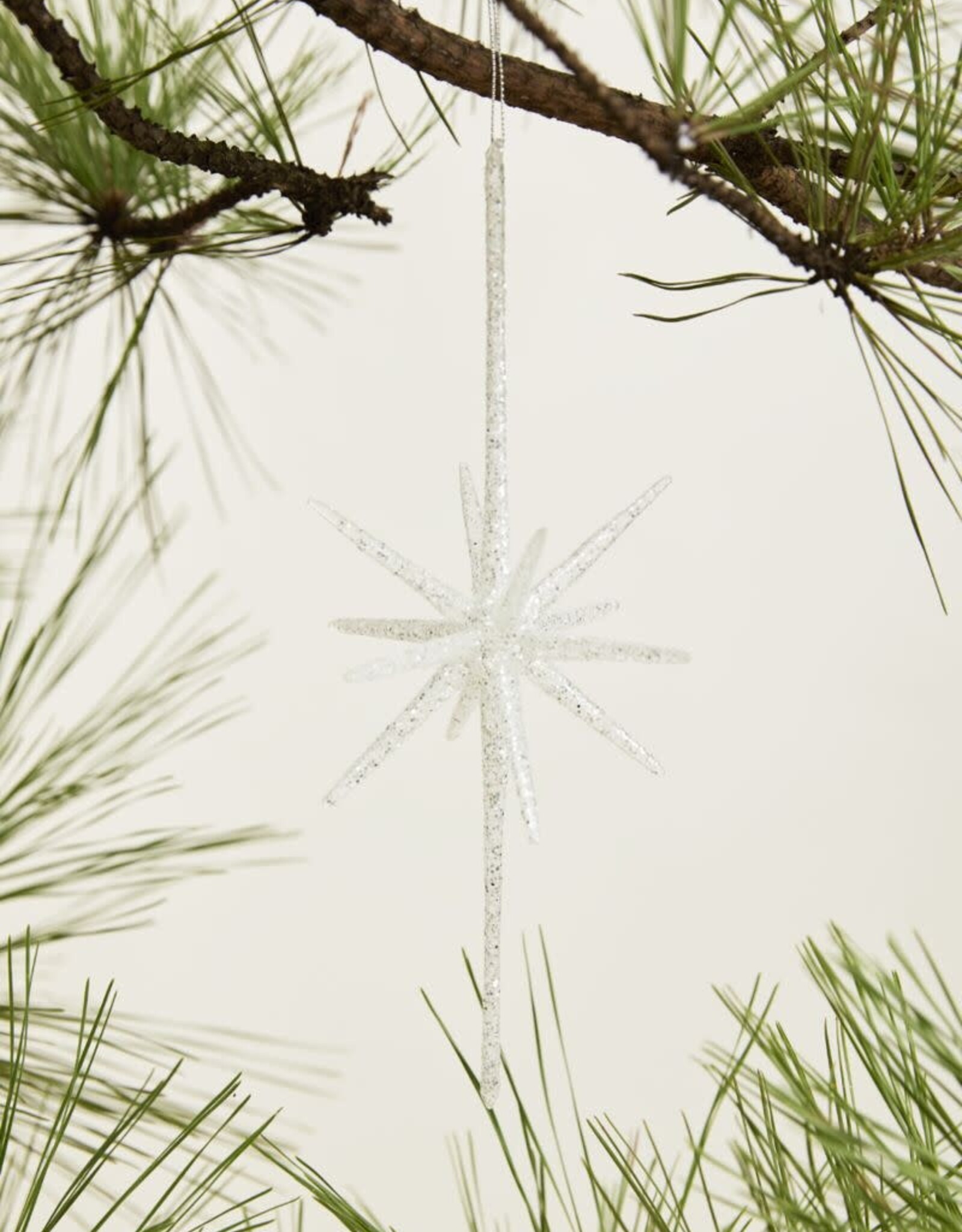 Glistening Star Ornament, Clear