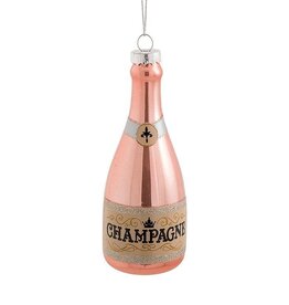 Pink Champagne Bottle Ornament-5"H