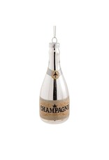 Silver Champagne Bottle Ornament-5"H