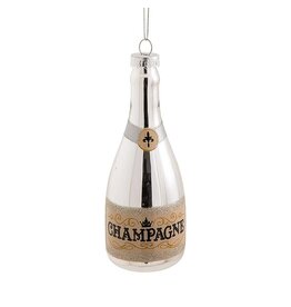 Silver Champagne Bottle Ornament-5"H