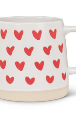 Wide Base Mug with Hearts