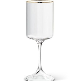 Tight Vertical Optic Goblet with Gold