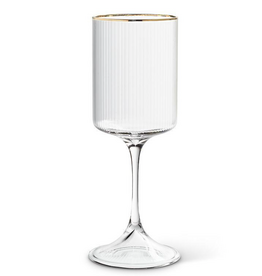 Tight Vertical Optic Goblet with Gold