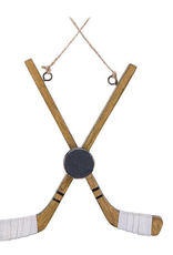 Crossed Hockey Stick & Puck Ornament