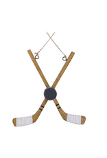 Crossed Hockey Stick & Puck Ornament