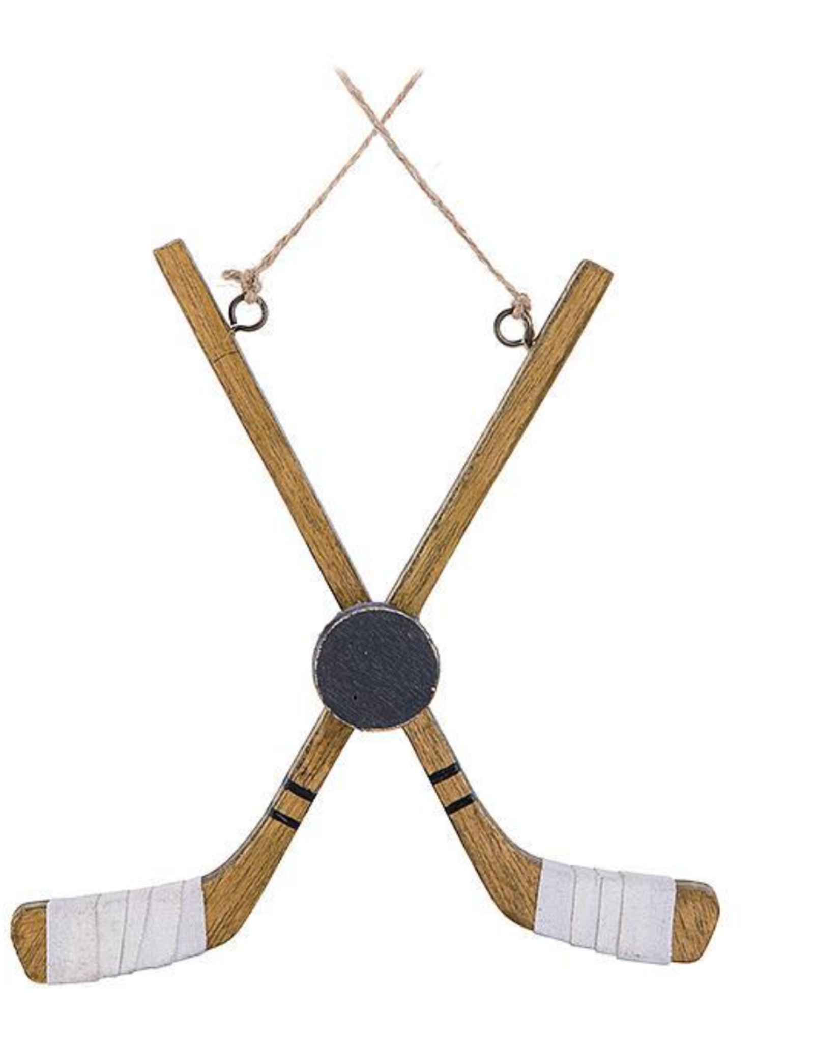 Crossed Hockey Stick & Puck Ornament