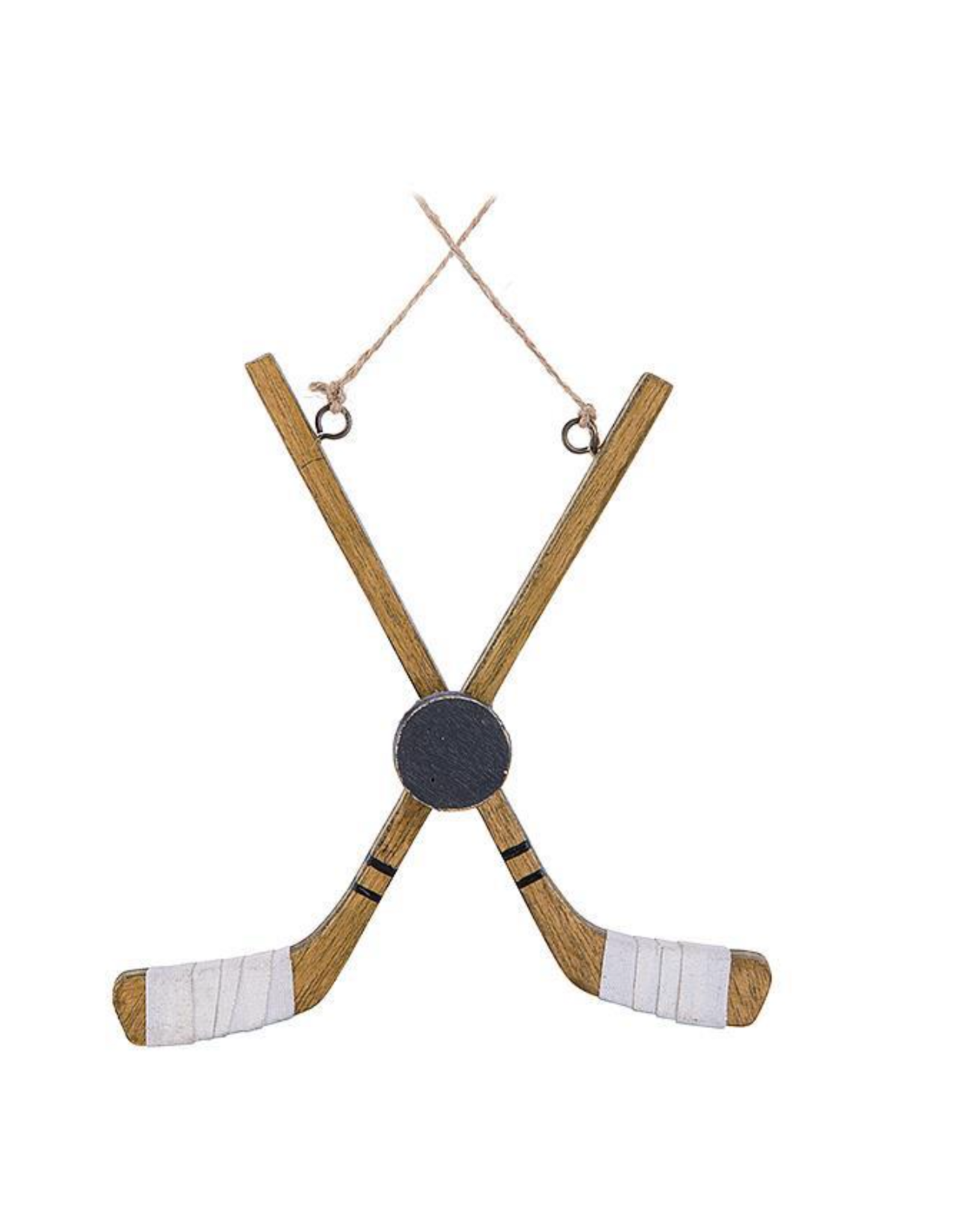 Crossed Hockey Stick & Puck Ornament