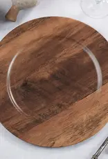 Sleek Faux Wood Charger Plate