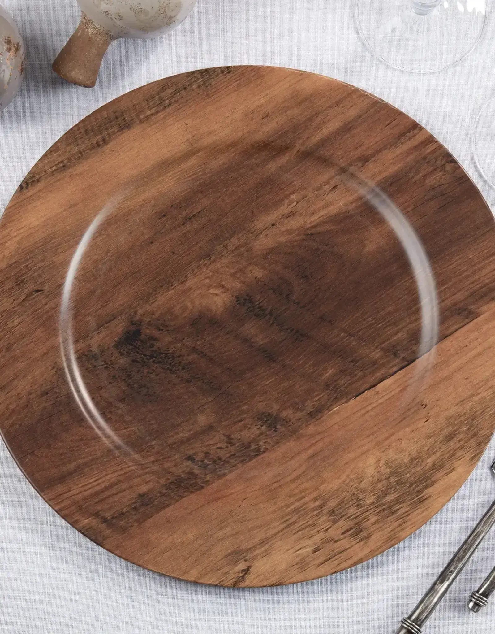 Sleek Faux Wood Charger Plate