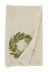 Festive Wreath Embroidered Napkin