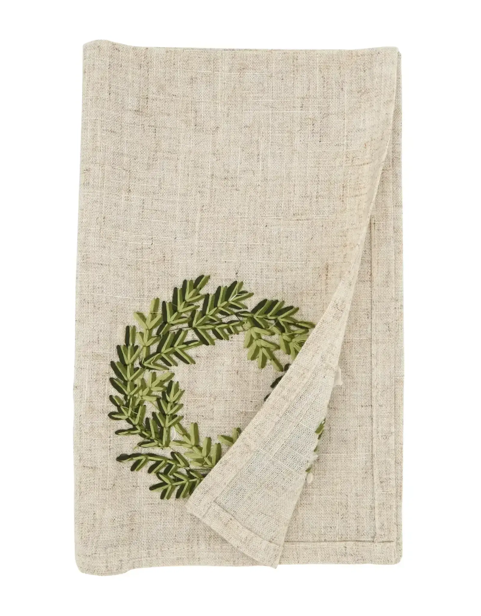 Festive Wreath Embroidered Napkin