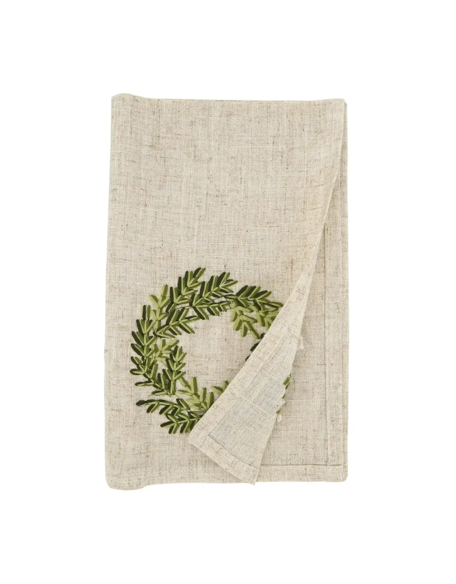 Festive Wreath Embroidered Napkin
