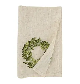 Festive Wreath Embroidered Napkin