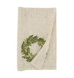 Festive Wreath Embroidered Napkin