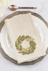 Festive Wreath Embroidered Napkin
