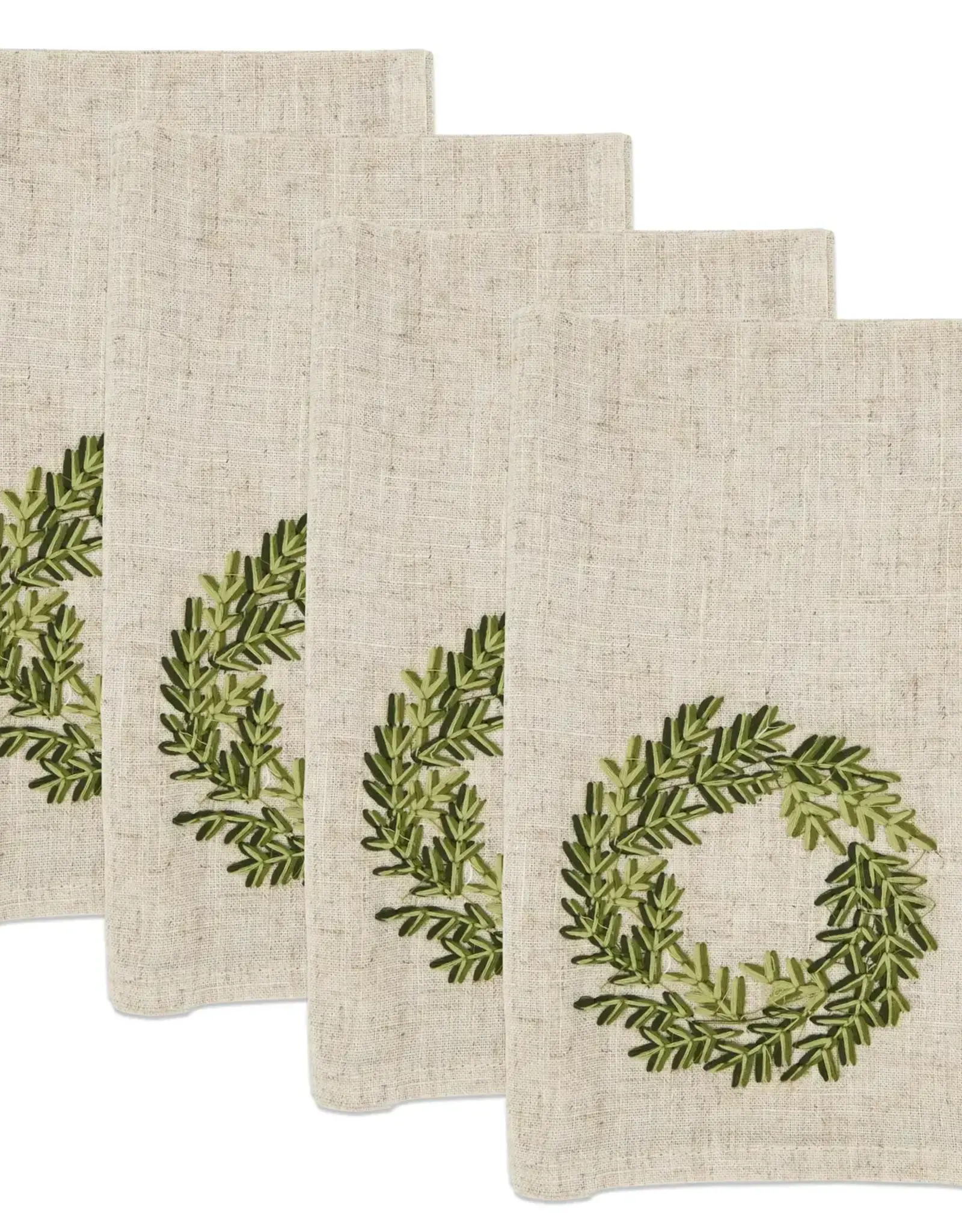 Festive Wreath Embroidered Napkin