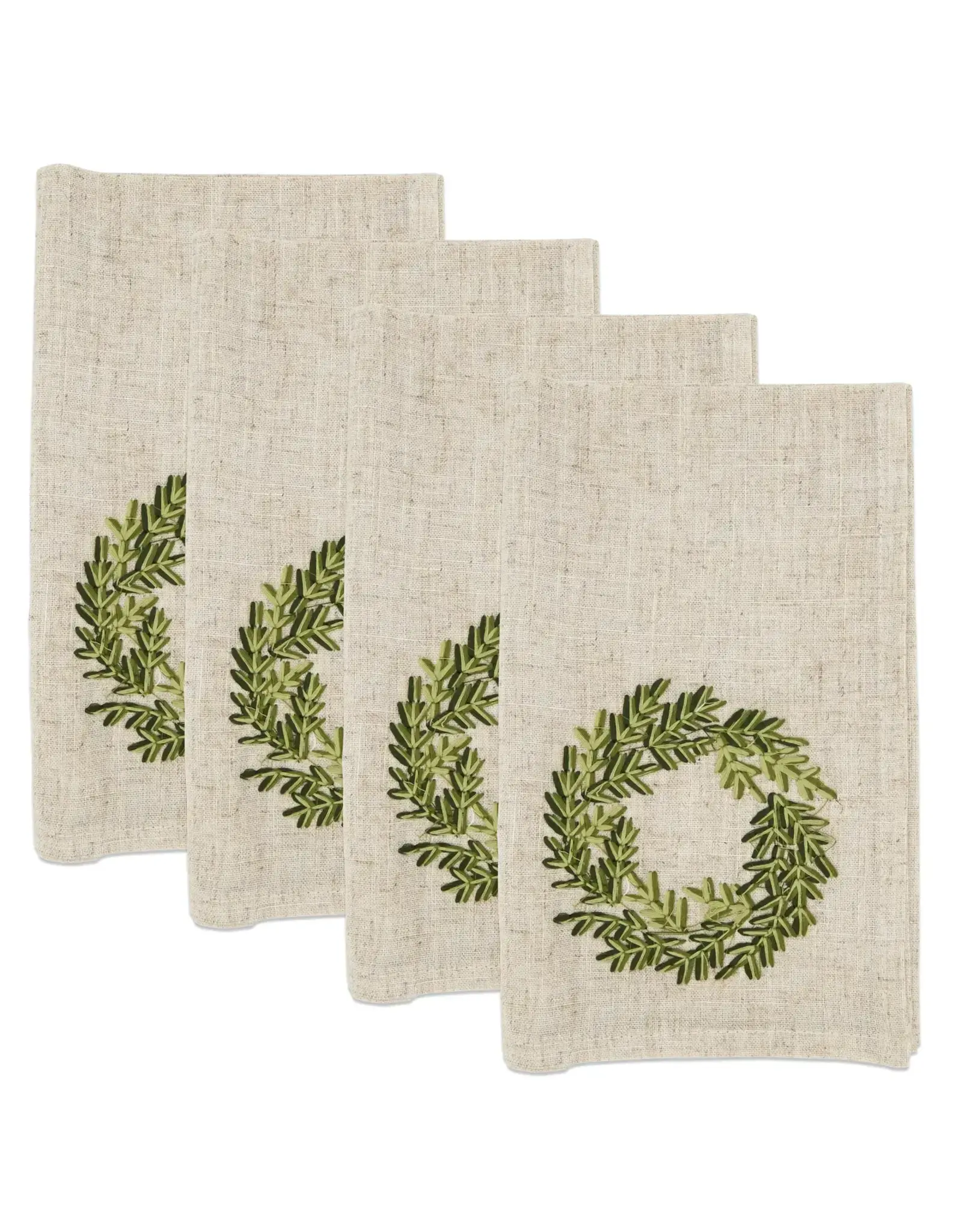 Festive Wreath Embroidered Napkin