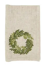 Festive Wreath Embroidered Napkin