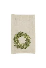 Festive Wreath Embroidered Napkin