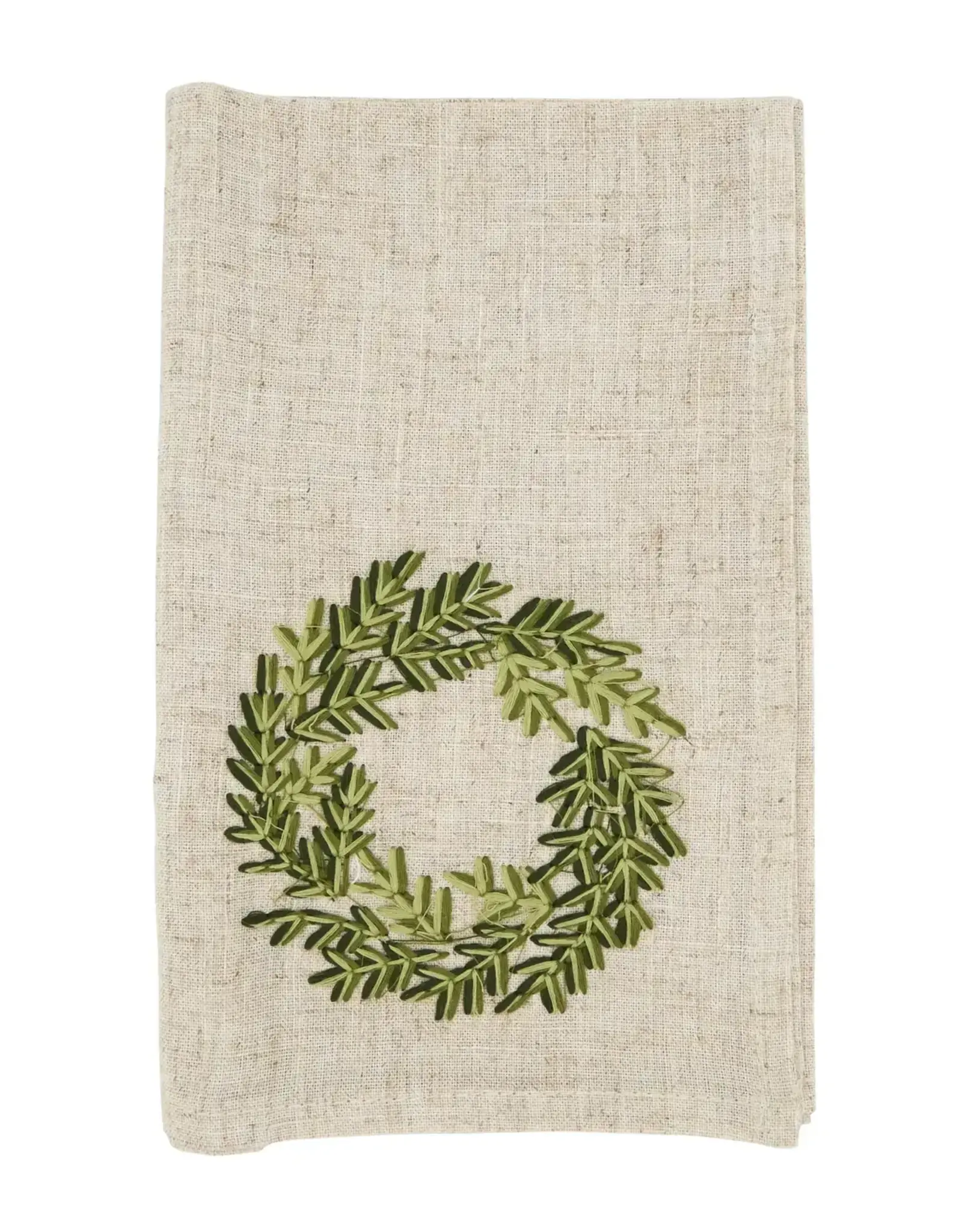 Festive Wreath Embroidered Napkin
