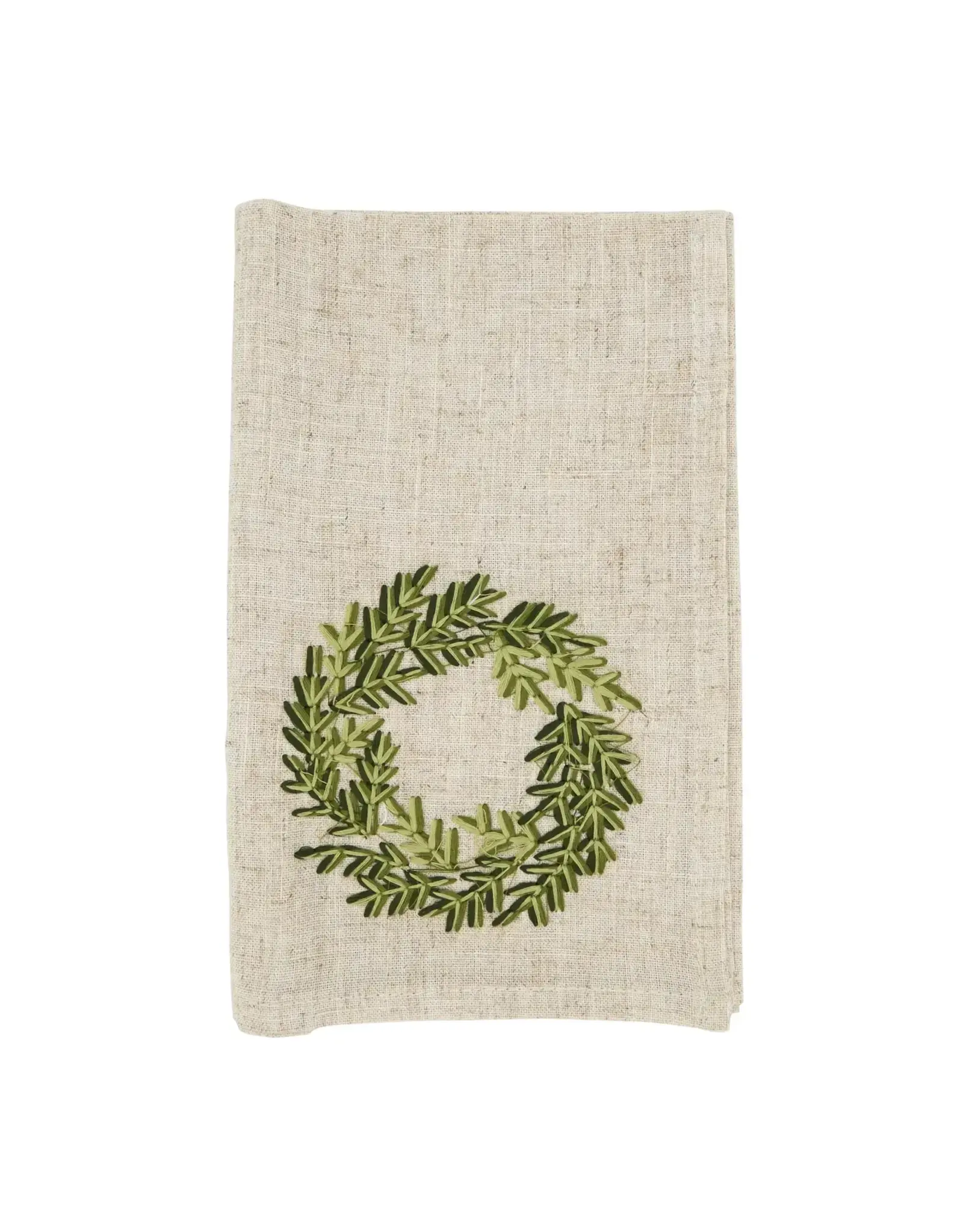 Festive Wreath Embroidered Napkin